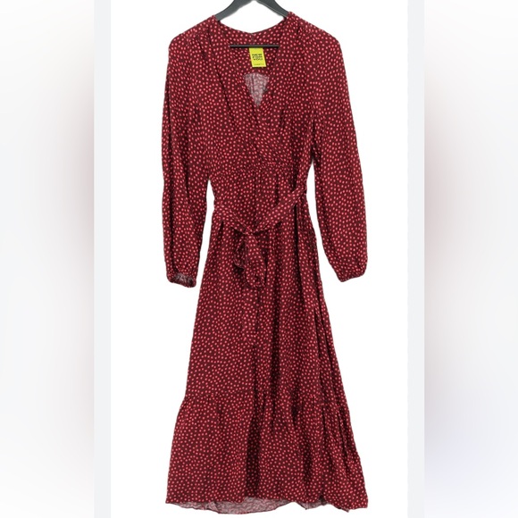 River island burgundy red polka dot dress 14US (equivalent 18UK) - Picture 4 of 9